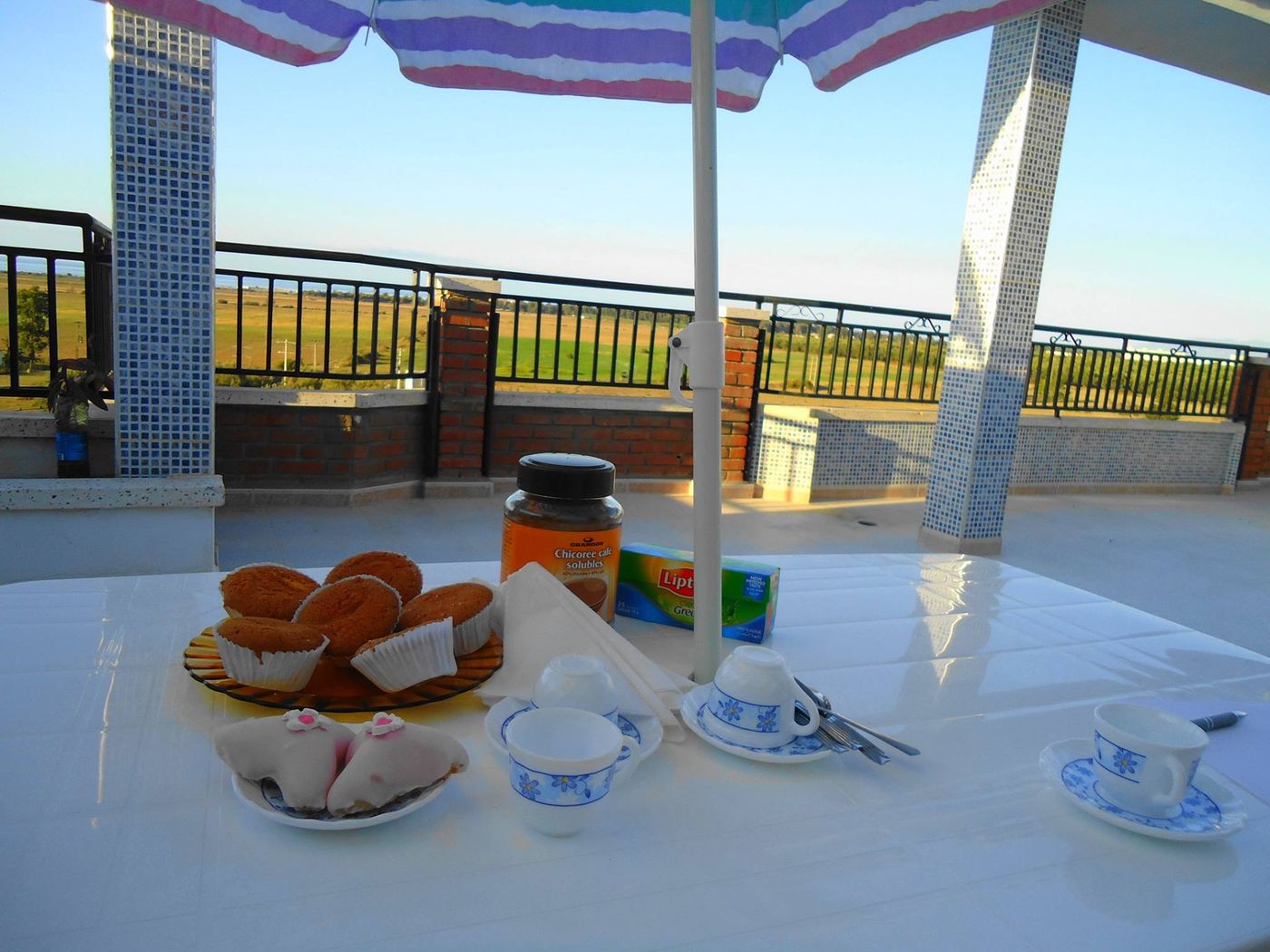 Terrasse aménagée avec vue sur la baie
